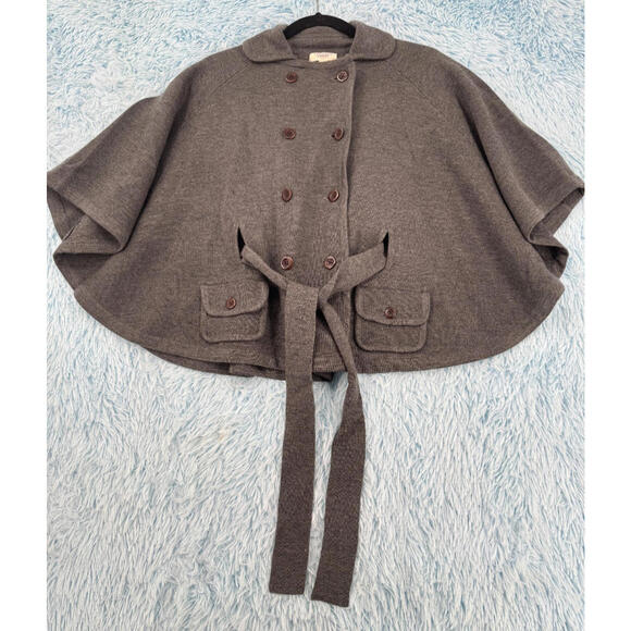 Land's End Canvas Women's Cape XS-S Merino Wool Gray RN62830 Poncho Wrap Classic - Picture 2 of 15